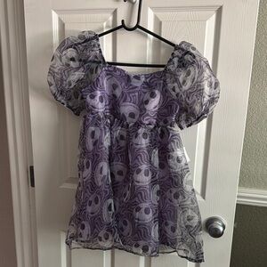 Disney Purple Nightmare Before Christmas Dress Girls size 10-12
